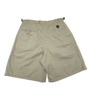 Vtg POLO Ralph Lauren Pleated Dark Khaki Twill Golf Shorts Adjustable Sz 34 READ